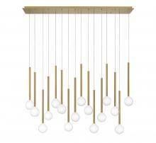 Lib & Co. US 10152-07 - Positano, 16 Light Linear LED Chandelier, Plated Brushed Gold