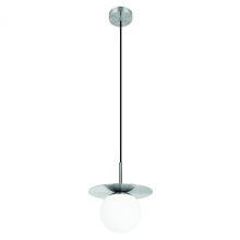Eglo 205645A - 1 Lt Mini Pendant w/ Matte Nickel  Finish & White Glass Shade
