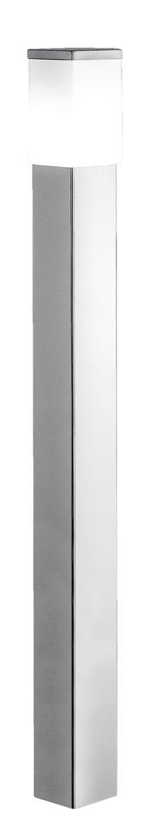Eglo 86389A - 1 LT Outdoor Post Light w/ Stainless Steel Finish & Opal Frosted Glass Shade