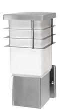Eglo 86391A - 1 LT Outdoor Wall Light w/ Stainless Steel Finish & Opal Frosted Glass Shade