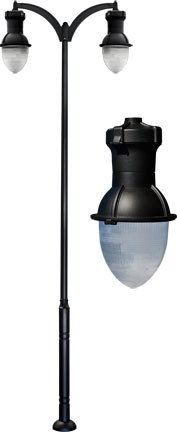 Dabmar GM9280-LED120-B - DROP LIGHT POST LIGHT FIX 2 X LED 120W 120V-277V
