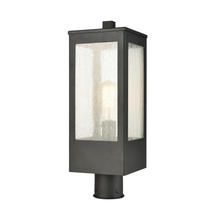 ELK Home Plus 57304/1 - Angus 1-Light Outdoor Post Mount in Charcoal with Seedy Glass Enclosure