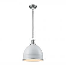 ELK Home Plus 66872/1 - Carolton 1 Light Pendant In Gloss White And Chro
