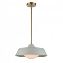 ELK Home Plus 69525/1 - Gilman 16'' Wide 1-Light Pendant - Satin Brass with Powder Blue