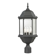 ELK Home Plus 8603EP/65 - Spring Lake 3-Light Post Mount Lantern in Matte Textured Black - Medium