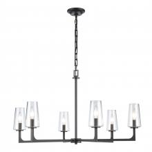ELK Home Plus 89966/6 - Fitzroy 34'' Wide 6-Light Chandelier - Matte Black