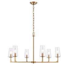 ELK Home Plus 89976/6 - Fitzroy 34'' Wide 6-Light Chandelier - Lacquered Brass
