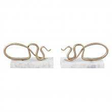 ELK Home Plus H0897-10932/S2 - Snake Bookend - Set of 2 Polished Brass