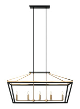 Matteo Lighting C67005BKAG - Mavonshire Black + Aged Gold Brass Chandelier