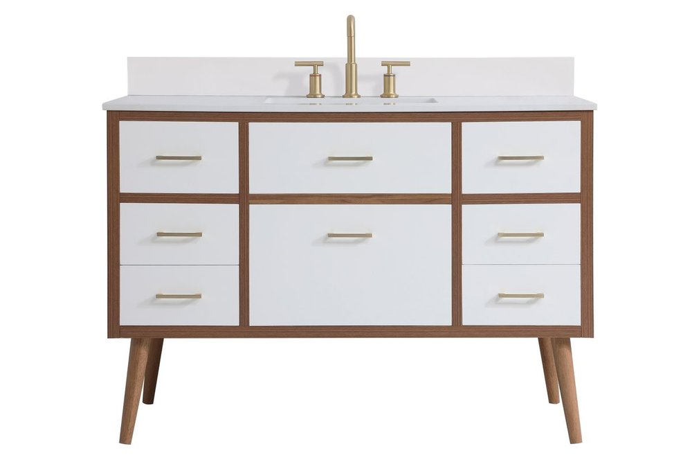 White Kraftmaid 48 Inch Bathroom Vanity