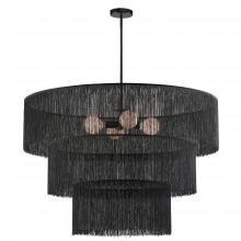 Dainolite CDL-404C-MB-BK - 4 Light Chandelier in Matte Black w/ Black Tassel Shades