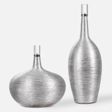 Uttermost 17883 - Uttermost Gatsby Silver Ribbed Bottles Set/2