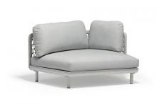 Couture Jardin CLUB - CL72 - LAF Bumper chaise - Light Grey Aluminum - COUTURE Tex  Light Grey - COUTURE Tex  Light Grey