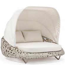 Couture Jardin CURL - CR70 - Daybed with canopy - Aluminum frame with  UV wicker - Cast Silver - Cast Silver