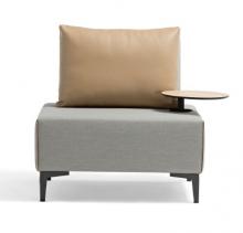 Couture Jardin FLEXI - FX10 - Chair 1 Table Low - Upholstered Structure /  Anthracite Aluminum - Granite AXROMA - Granite / Tan
