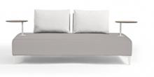 Couture Jardin PLATEAU - PL60 - Daybed - Aluminum Frame - Midnight Blue  Marine Leather - Canvas White