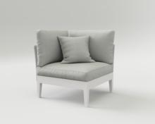 Couture Jardin WELCOME - WE19 - Corner unit - White Aluminum frame /  Eden Grey Arm - Canvas Granite - Canvas Granite