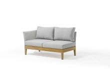 Couture Jardin TEAK - WE23 - LAF Love Seat - Teak Aluminum frame /  Eden Grey Arm - Canvas Granite - Canvas Granite