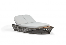 Couture Jardin ESCAPADE - ES60 - Boat Double lounger - Grey Wash Wicker - COUTURE Tex  Light Grey - COUTURE Tex  Light Grey